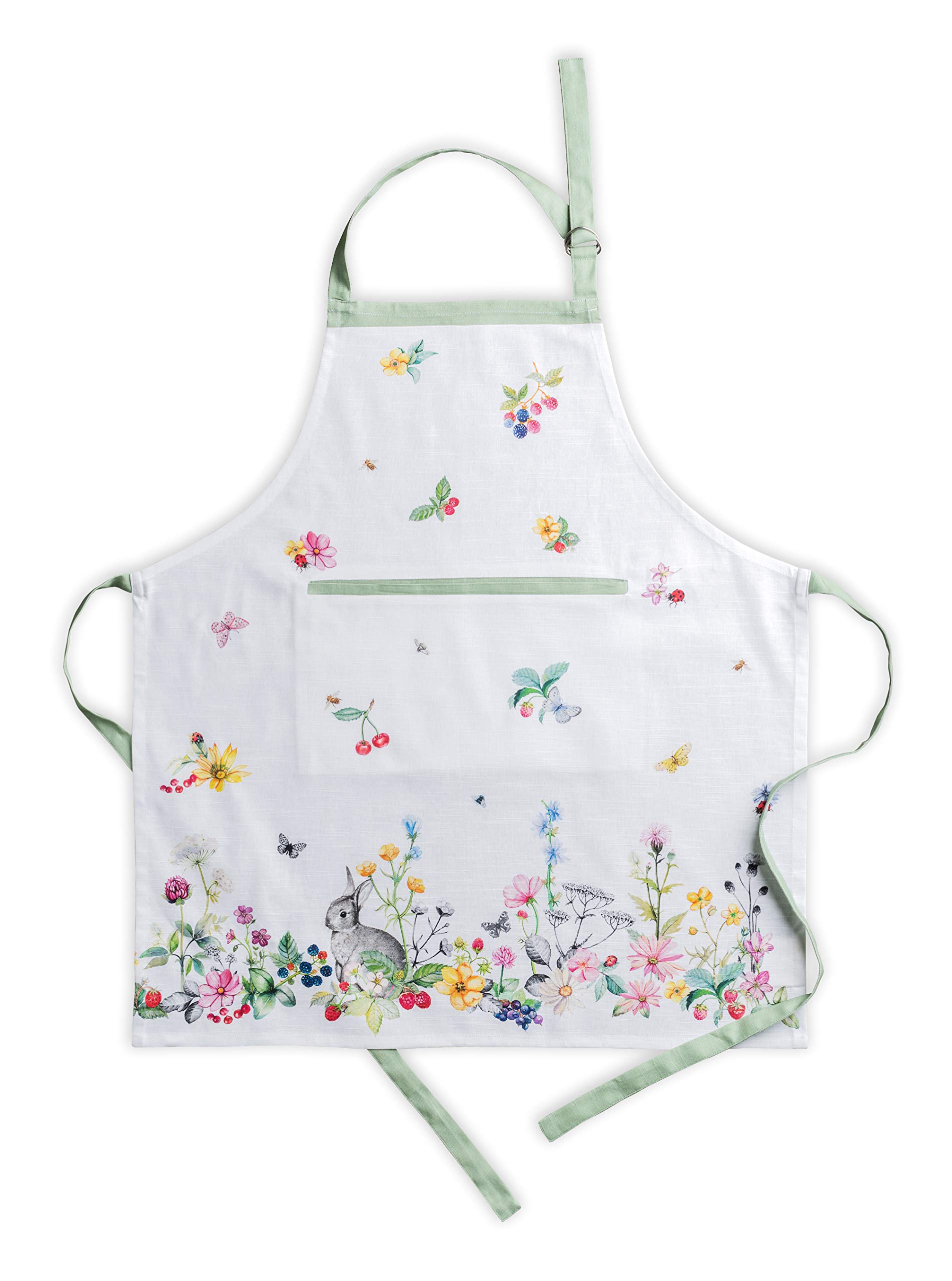 Maison D' Hermine Women's 006 - Printemps 100% Cotton Apron For With Pocket Kitchen Chef Spring Summer Apron For Men Cooking Gardening Server Waitress Maid - (Printemps, 85 Cm X 70 Cm)