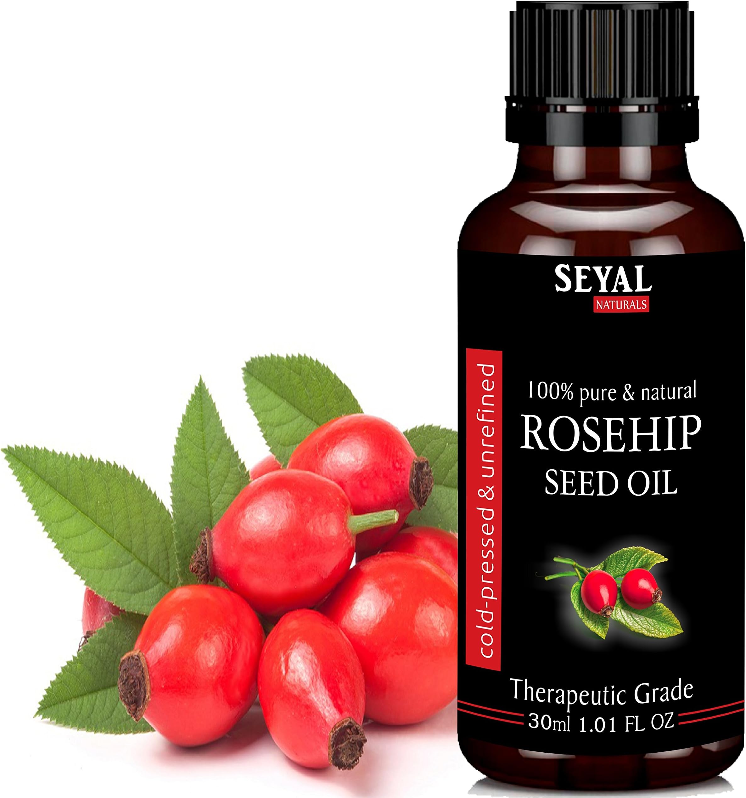 Seyal Rosehip Seed Oil | Rosehip Oil For Glowing Skin | 100% Pure Natural Therapeutic Grade Cold Pressed Facial Oil | Reduces Scars & Reduce Stretch Marks - 30ml
