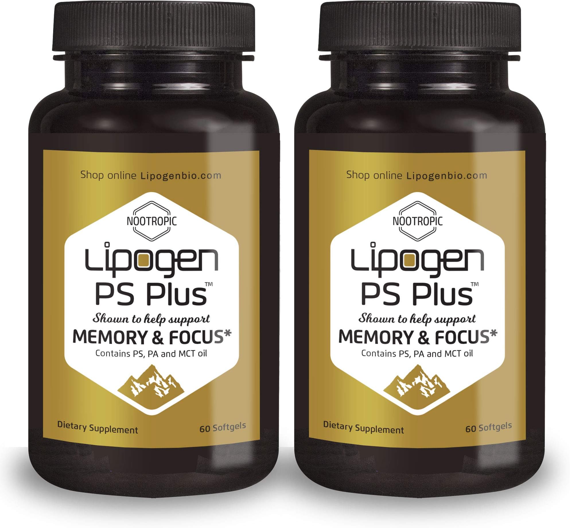 PS Plus Senior Supplements for Memory & Focus. Phosphatidylserine Support Brain Function 2-Months Supply. (120 Softgels)