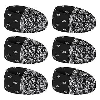 YARIEW 6Pcs Headbands Paisley Bandanas Head Bands Sweat Band Hair Wrap Headwrap Fashion Boho Wide Thick Workout Yoga Elastic Headbands Mens Cooling Running Sports Headband Sweatbands for Women and Men - Amazon product rated Grade A