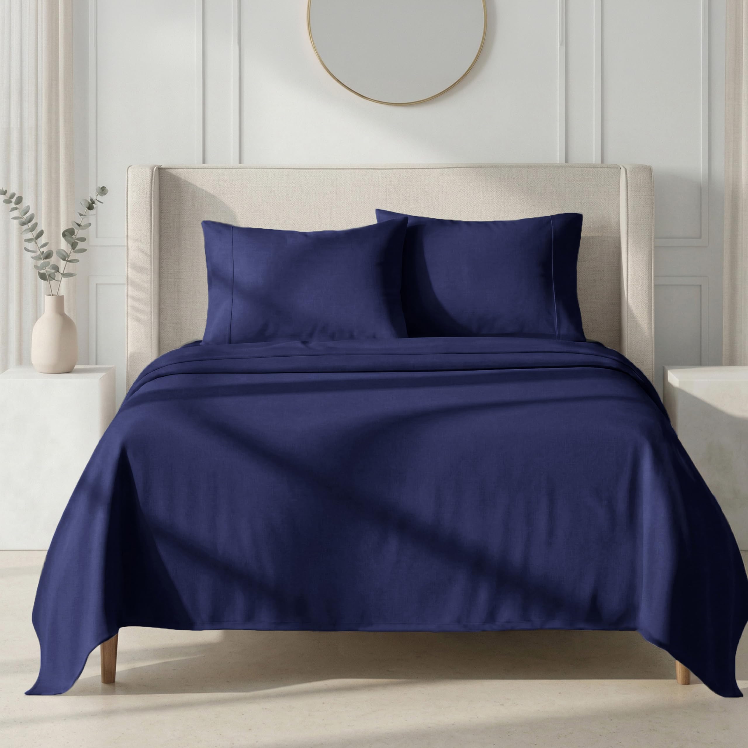 California Design Den Thick and Natural 100 Cotton Queen Bed Sheets Set - 1000 Thread Count Sateen Bedding