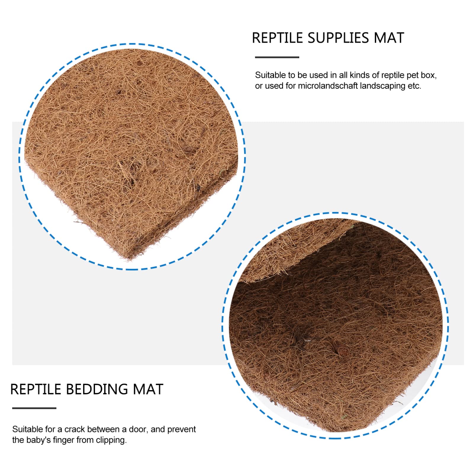 POPETPOP 3 Pezzi rettili Mat in Fibra di Cocco Naturale Mat Traspirante Biancheria da Letto Fodera Rettile Forniture 50 x 30 cm