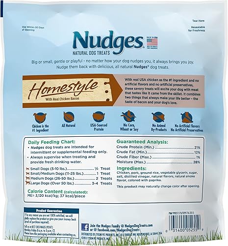 Miniatura 3 de Blue Buffalo Nudges Homestyle - Golosinas naturales para perros, pollo y tocino, bolsa de 16 onzas
