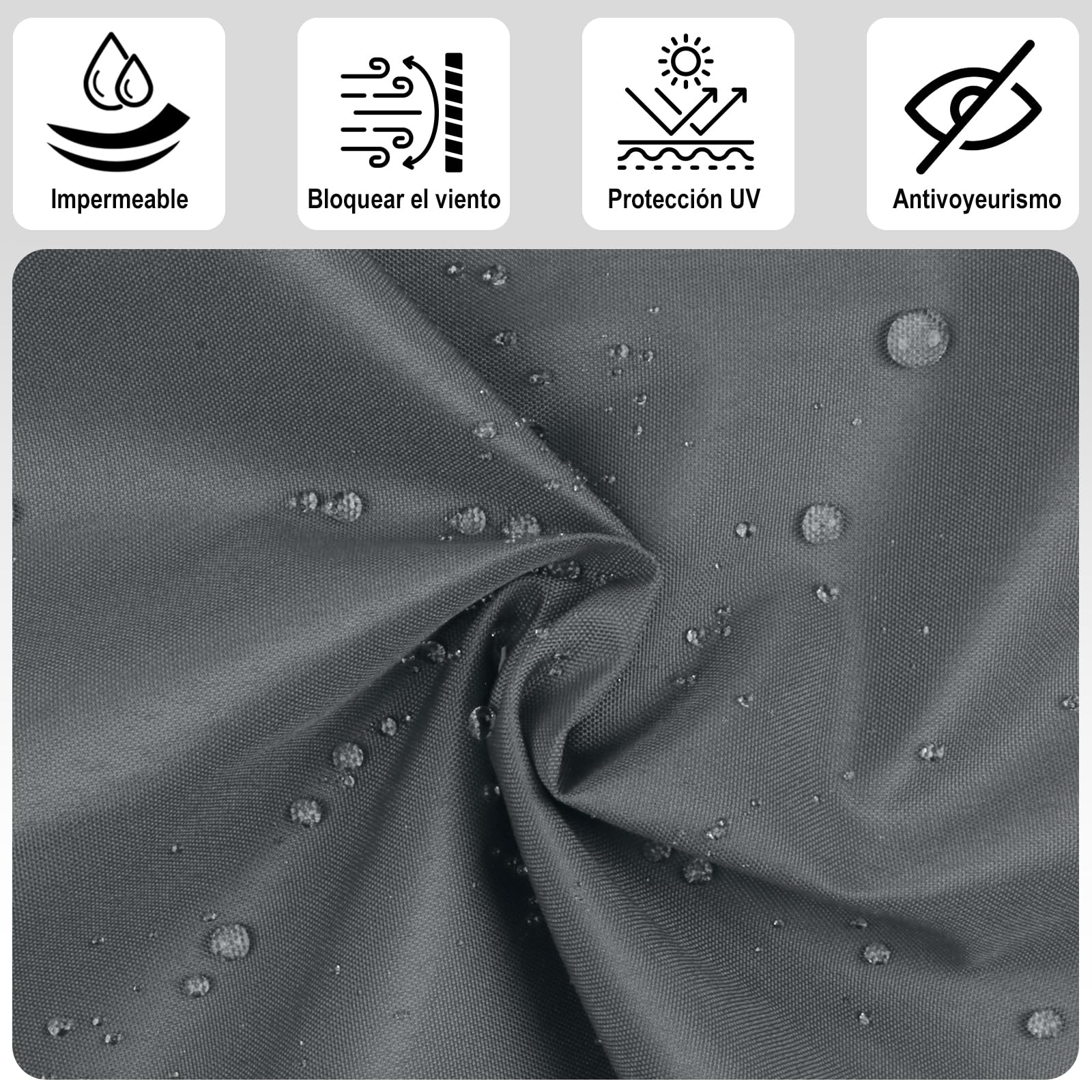 Cool Area Pantalla Privacidad para Balcón 90x500 cm Impermeable Malla de Ocultacion Protección Opaca para Jardín Exterior Terraza,Protección UV,Resistente al Viento,con Ataduras de Cables,Antracita - 3