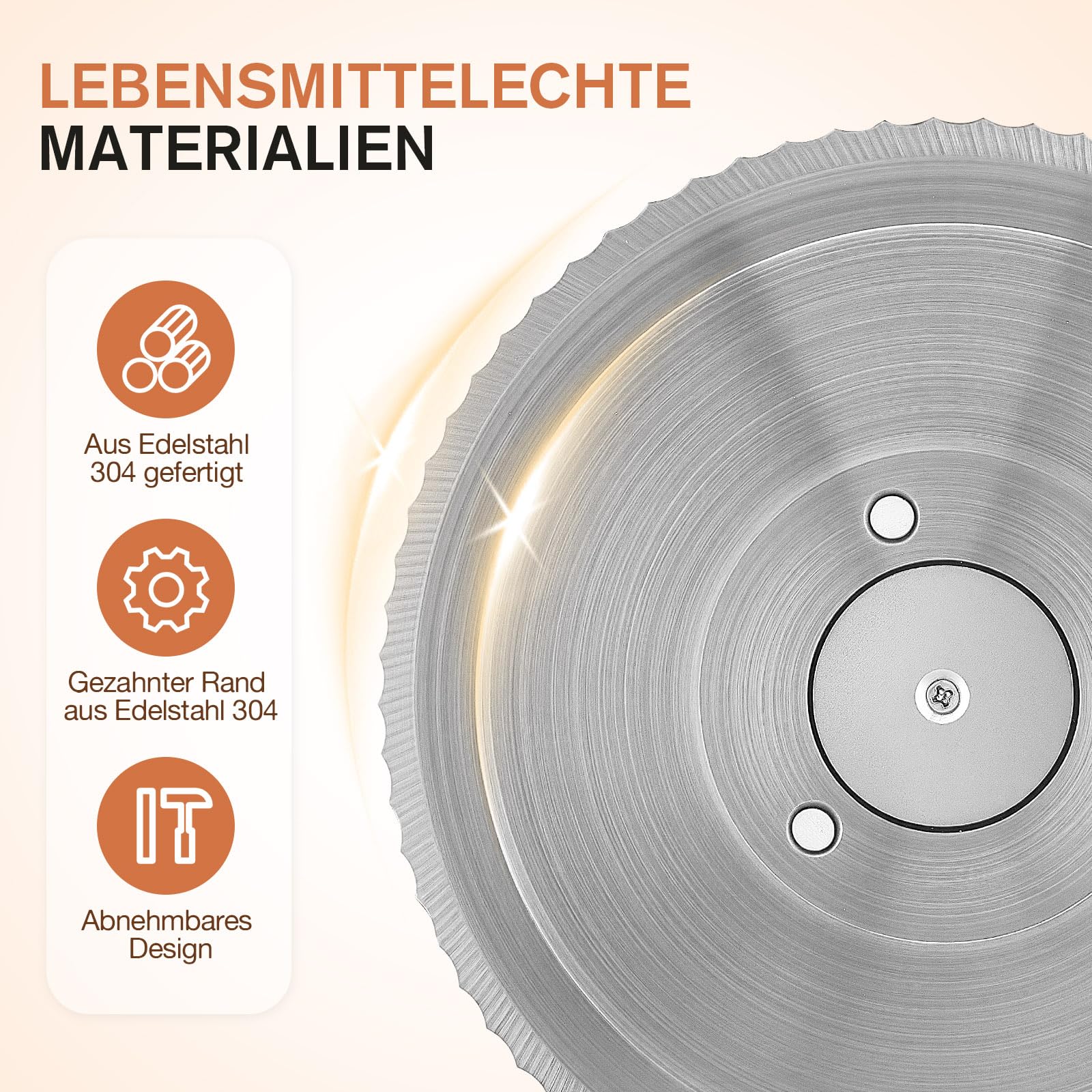 Affettatrice manuale per il pane con linee e ventose, lama in acciaio inox, spessore di taglio regolabile 0-21 mm per dischi uniformi, ideale per uso domestico e gastronomico