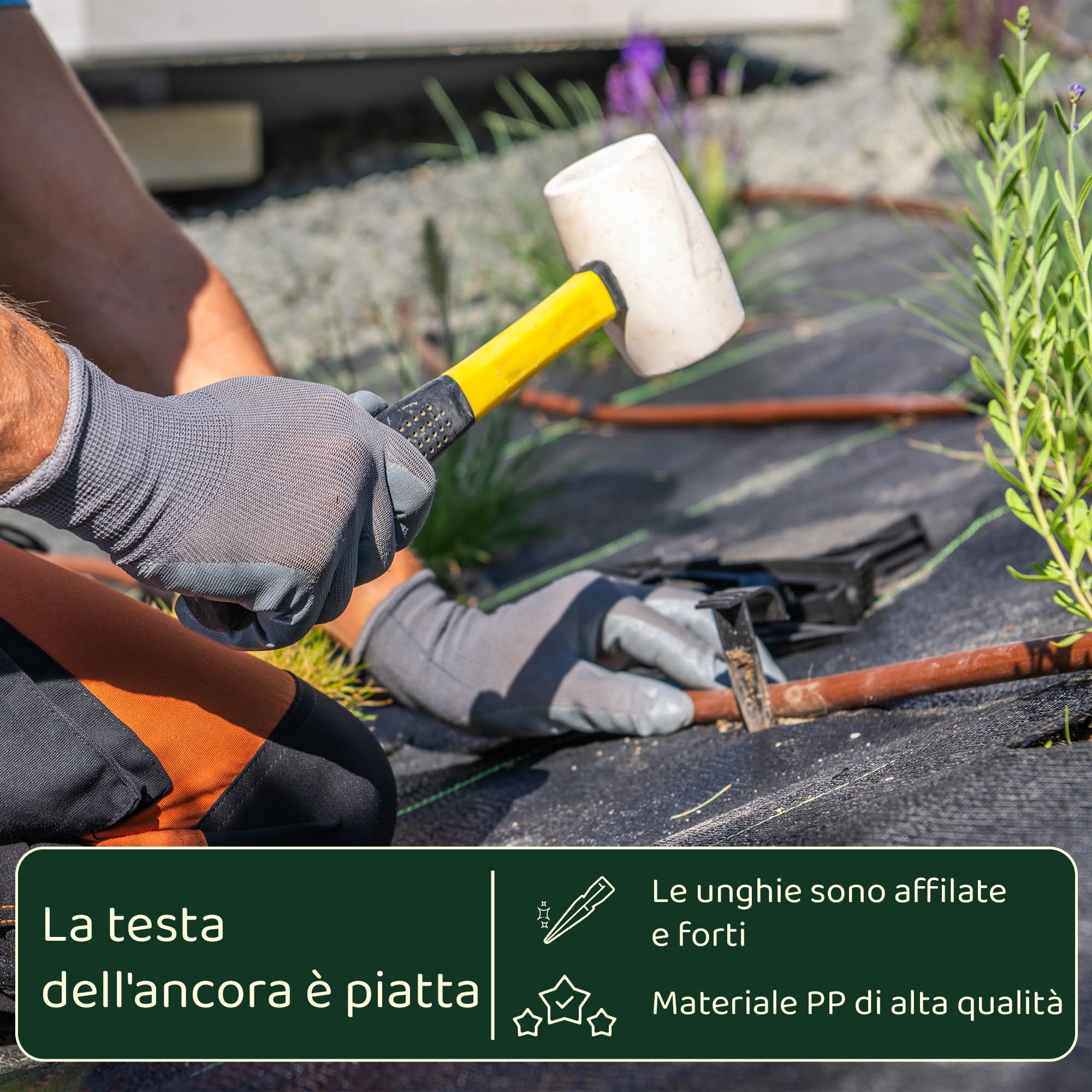 GARDENIX Ancoraggio per tubo da giardino, 50 pezzi – Ancoraggio di fissaggio per tubo antigoccia, irrigazione picchetto – Ø 16 mm – Tubo di perla, forcella stabile e infrangibile, lunga durata,