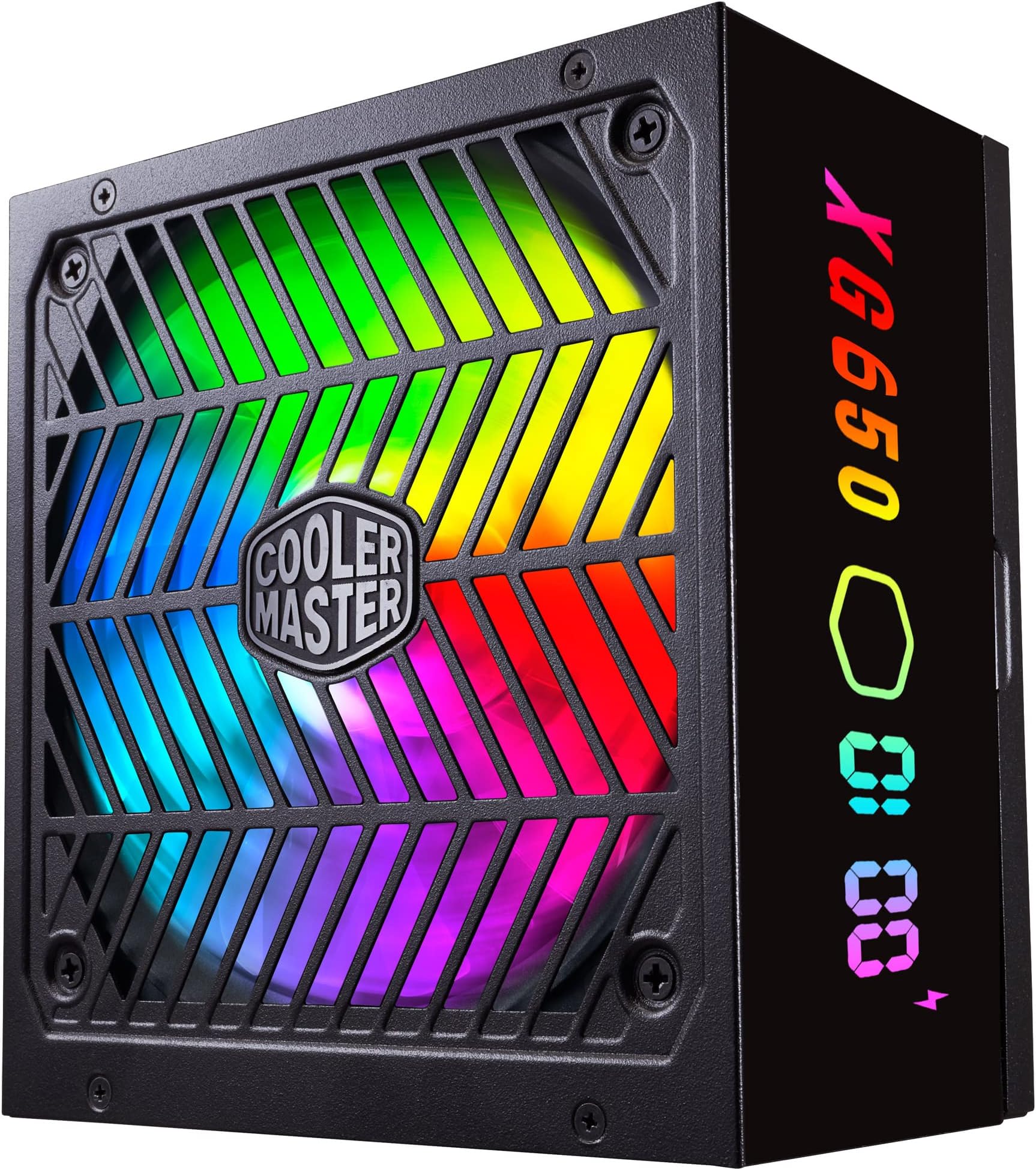 Cooler Master XG650 Plus Platinum Power Supply Unit (UK) - 80 Plus Platinum (+92% Efficiency) 650W, Fully Modular, Real-Time Display, 100% Japanese Capacitors, 135mm FDB ARGB Fan - 10 Year Warranty