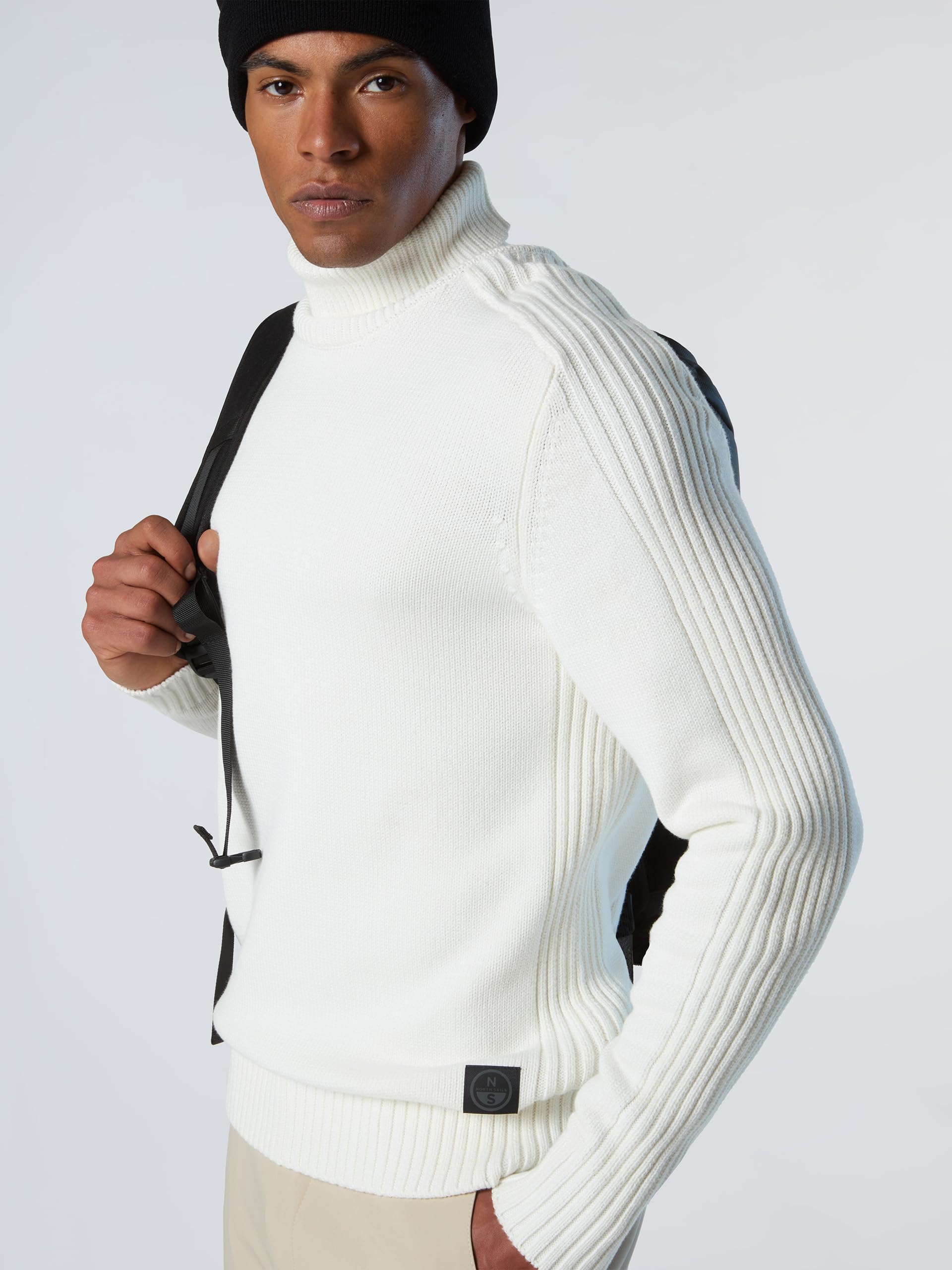 NORTH SAILS Maglione Uomo in Cotone Organico e Nylon con Collo Alto