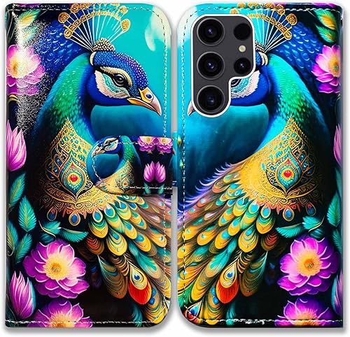 Bcov Funda para Samsung Galaxy S23 Ultra para Samsung Galaxy S23 Ultra (piel con tapa y soporte para tarjeta)