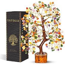 YATSKIA Mix Chakra Crystal Tree | Chakra Tree of Life | Chakra Stones | Meditation Room Decor | Chakra Decor for Women | Spiritual Gifts | 10 Inch