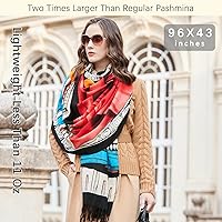 Vista 273 de DANA XU Manta de pashmina extragrande 100% de lana merina, bufanda de viaje, bufanda de cachemira para mujer, otoño e invierno, chal de gran