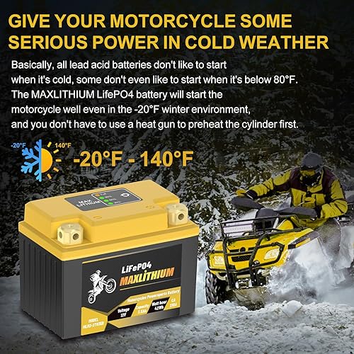 Miniatura 4 de YTX4L-BSYTX5L-BS Batería de litio para deportes de motor de 12 V 3.5 Ah 210 CA con protección contra sobrecarga y sobrecarga Smart BMS,