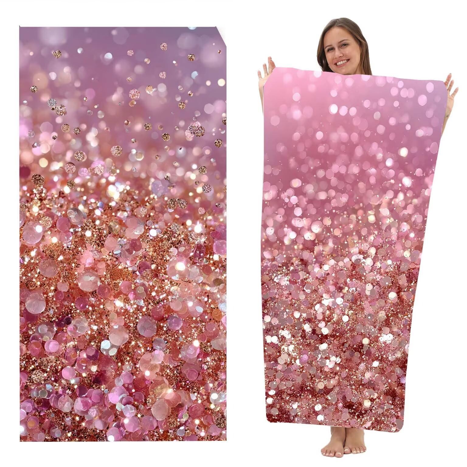 Strandtuch XXL 2 Set Microfaser Handtucher Mikrofaser Badetuch Beach Towels 220x100 cm Schnelltrocknend Dünn Strandtücher Groß Leicht Badehandtuch Stranddecke Sandfrei (Moderne Einfachheit) z-5814