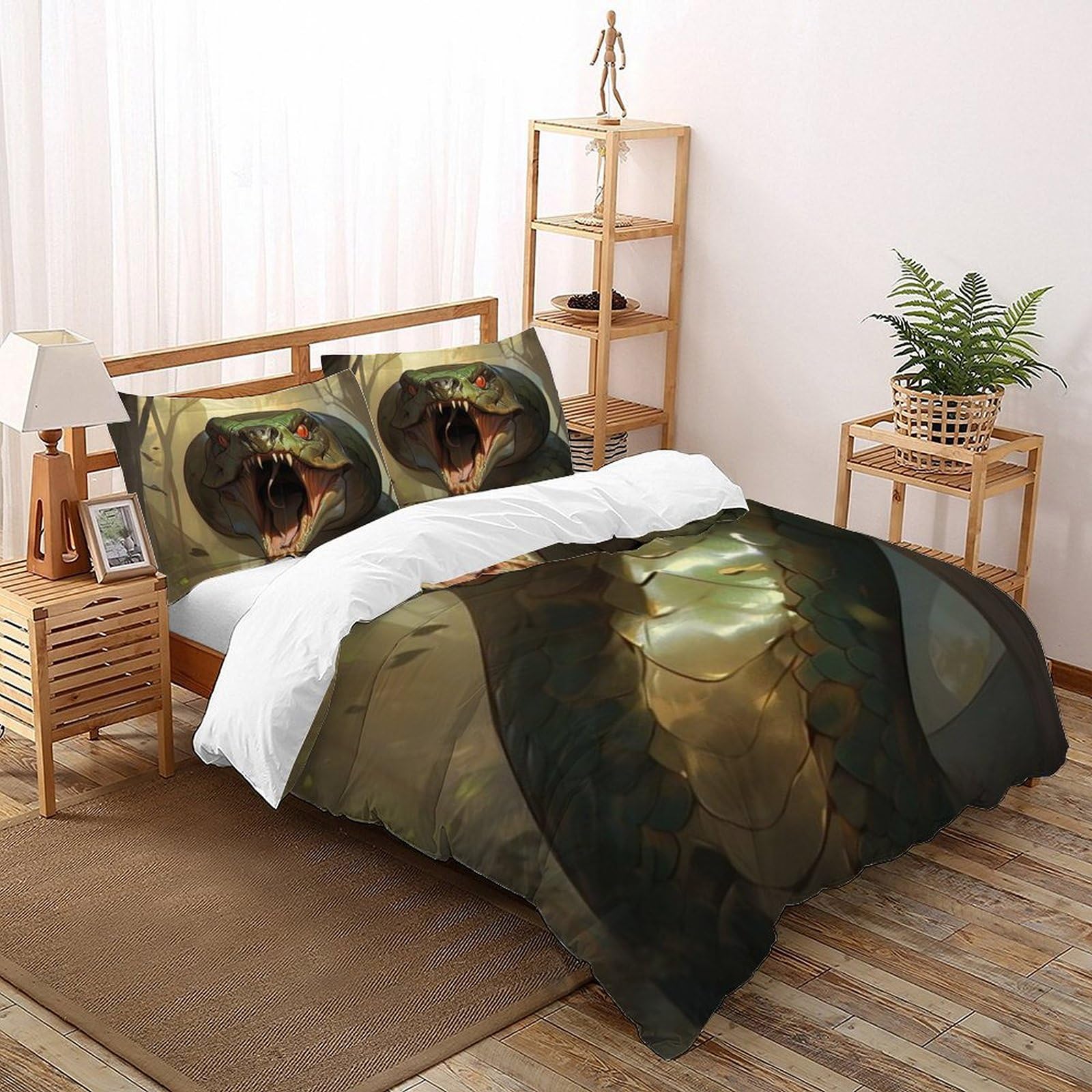 Housse de couette super king serpent en microfibre imprimée 3D