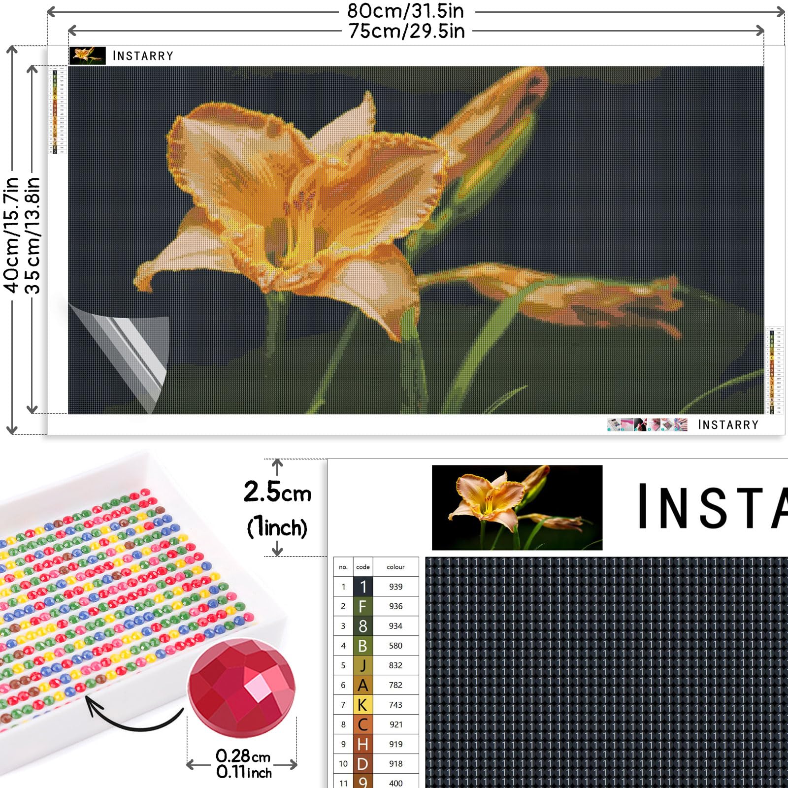 Instarry DIY 5D Diamond Painting Kit Completo Pintar con Diamantes