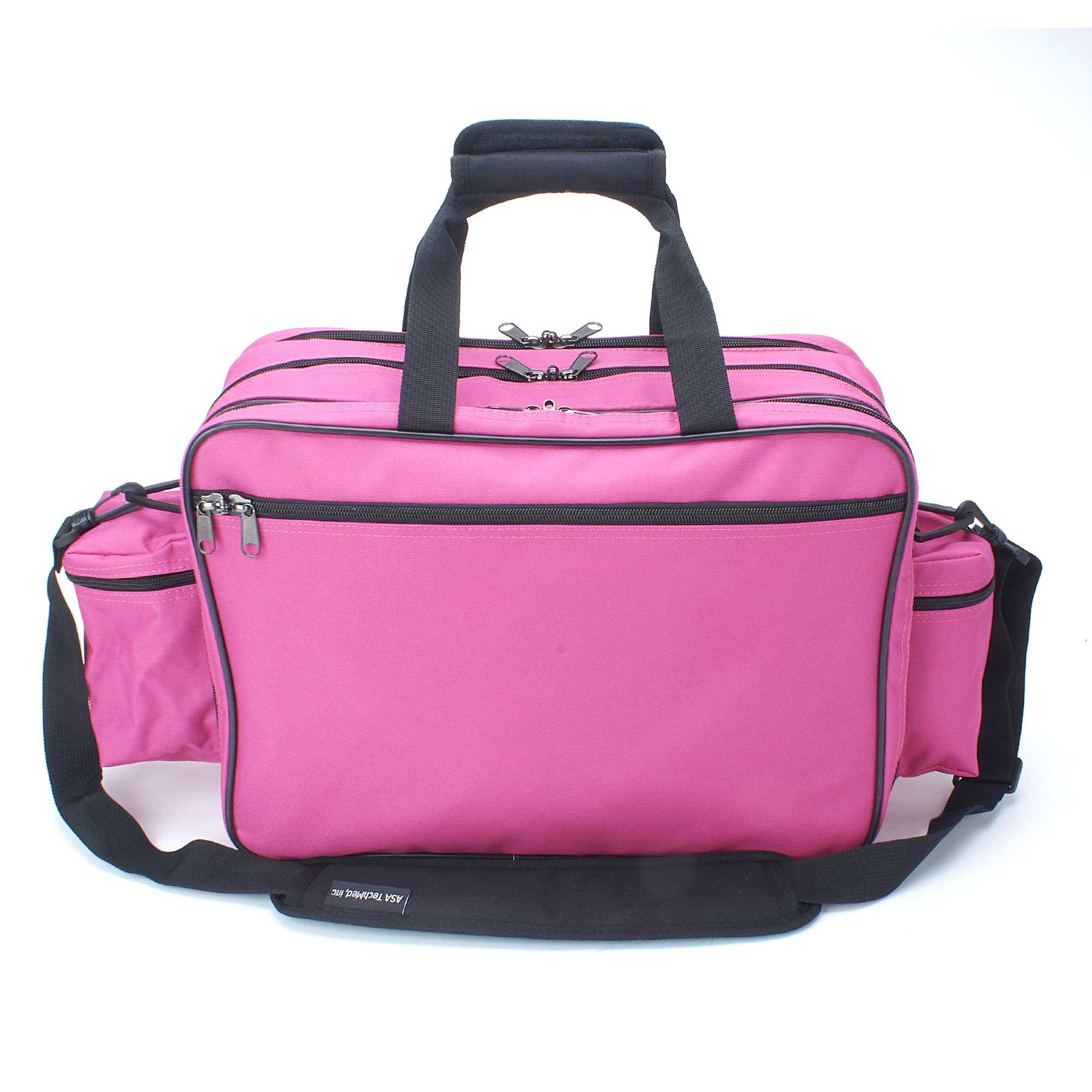 ASA TECHMED Bolsa de lactancia con compartimentos, bolsa de hombro duradera para equipos médicos, enfermeras, médicos, EMT, múltiples bolsillos, nailon reforzado, correas ajustables (rosa)