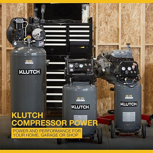 Miniatura 7 de Klutch Compresor de aire de 20 galones, 2 HP, 120 voltios, 175 PSI