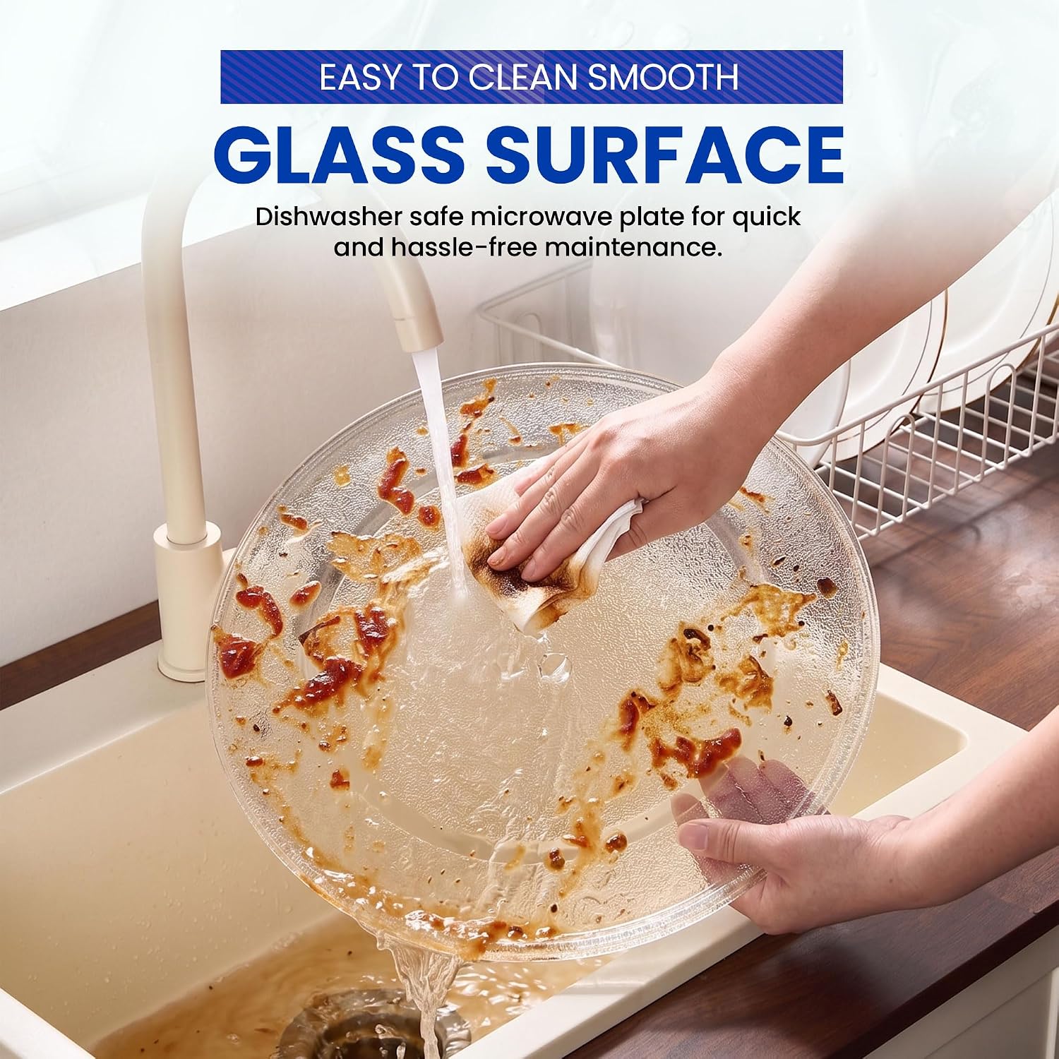 16.54" Microwave Glass Plate for Insignia NS-MW22SS6, GE WB48X10046, AP3793651 & WB48X29704, Panasonic F06014M00AP, Whirlpool WPW10510836 Microwave Plate Tray ns 22ss6 glass Turntable plate