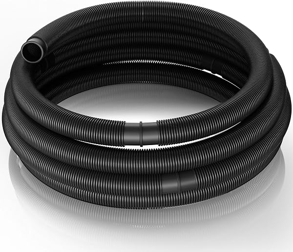 Wiltec Tuyau piscine noir – 12 m de long, Ø 38 mm – Tuyau solaire flottant à sections préformées – 190 g/m – made in Europe – Boyau d’aspiration solaire - 1