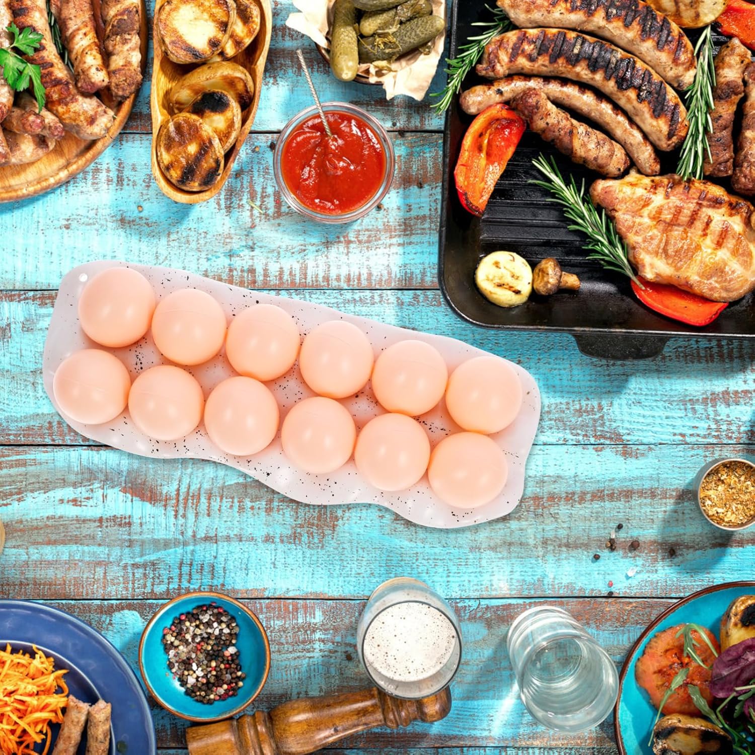 VOSAREA 12grid Egg Storage Holder Ceramic Egg Tray Cartons Holder Rack Home Kitchenware Protective