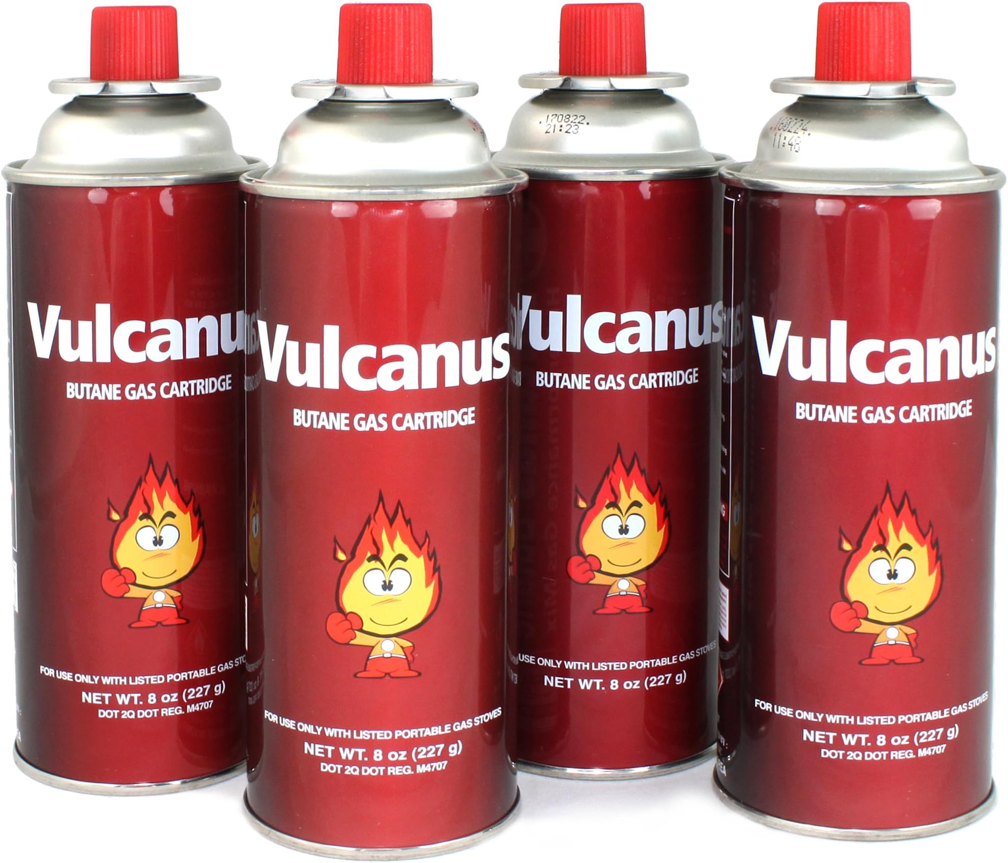 [ 4 Cans ] ROM AMERICA Vulcanus Butane Gas Cartridge Fuel Canister Camping Stoves