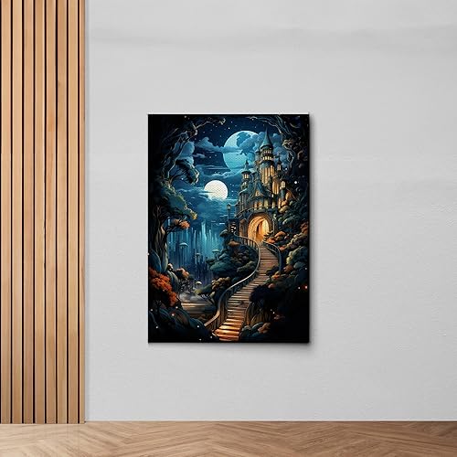 Miniatura 7 de Magical Library The Gate Way to Mythical Knowledge Canvas Art Print, Enchanted Library Vintage Poster Print, Nature Wall Art, Arts