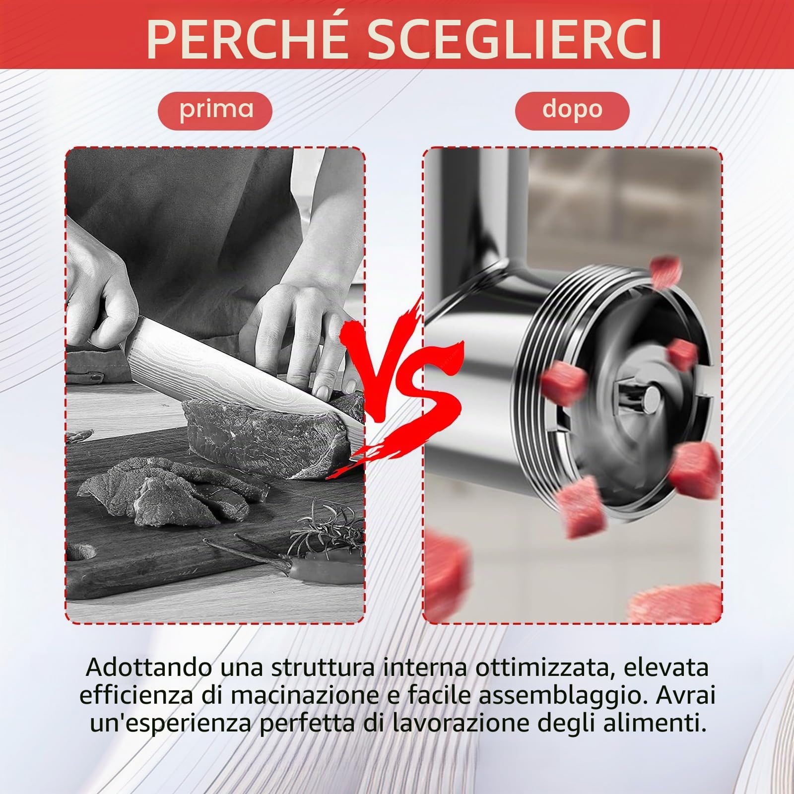 Accessorio Tritacarne, Accessori Kitchen Aid in Acciaio Inox con 4 Dischi di Macinazione 3 Tubi per Insaccati 3 Lame 1 Pestello e 1 Macchina per Hamburger per Tritare Carne Lavorare Frutta Verdura