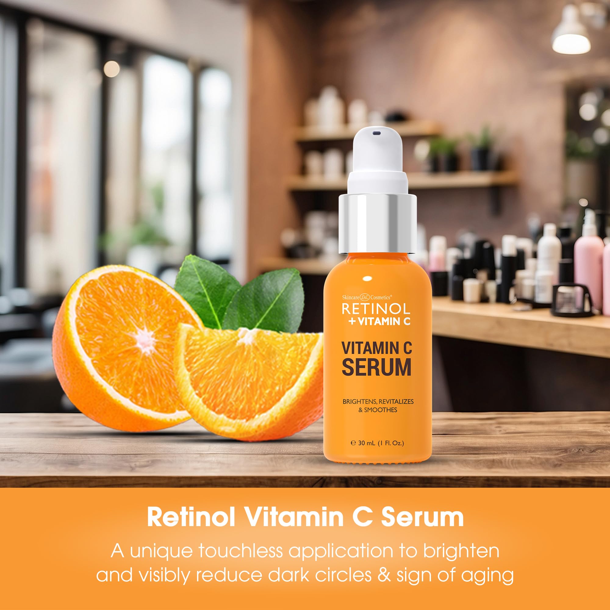 LIVAURA Retinol + Vitamin C Gesichtsserum – Anti-Aging Serum gleicht Hautton aus, mindert Linien & Falten, Sonnenschäden & dunkle Flecken, stellt Ausstrahlung her, schließt Feuchtigkeit ein – 1 fl oz