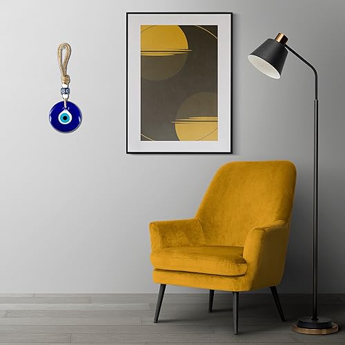 Miniatura 9 de BCS - 2 piezas de decoración azul contra el mal de ojo para colgar en la pared del hogar de 3.5 pulgadas, cristal hecho a mano, amuleto turco de