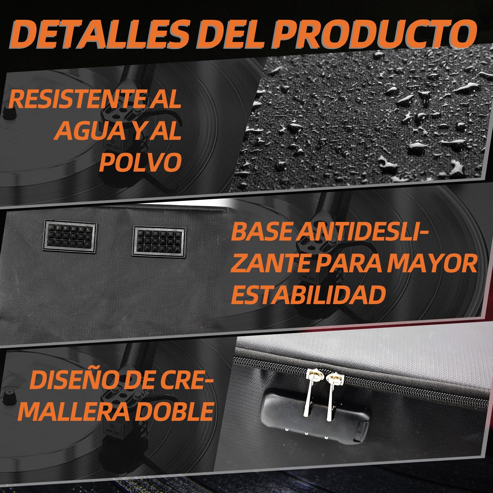Caja de almacenamiento ignífuga para discos de vinilo con cerradura, gran capacidad, plegable e incluye etiqueta de nombre. Perfecto para coleccionistas de álbumes raros. Caja de música para el