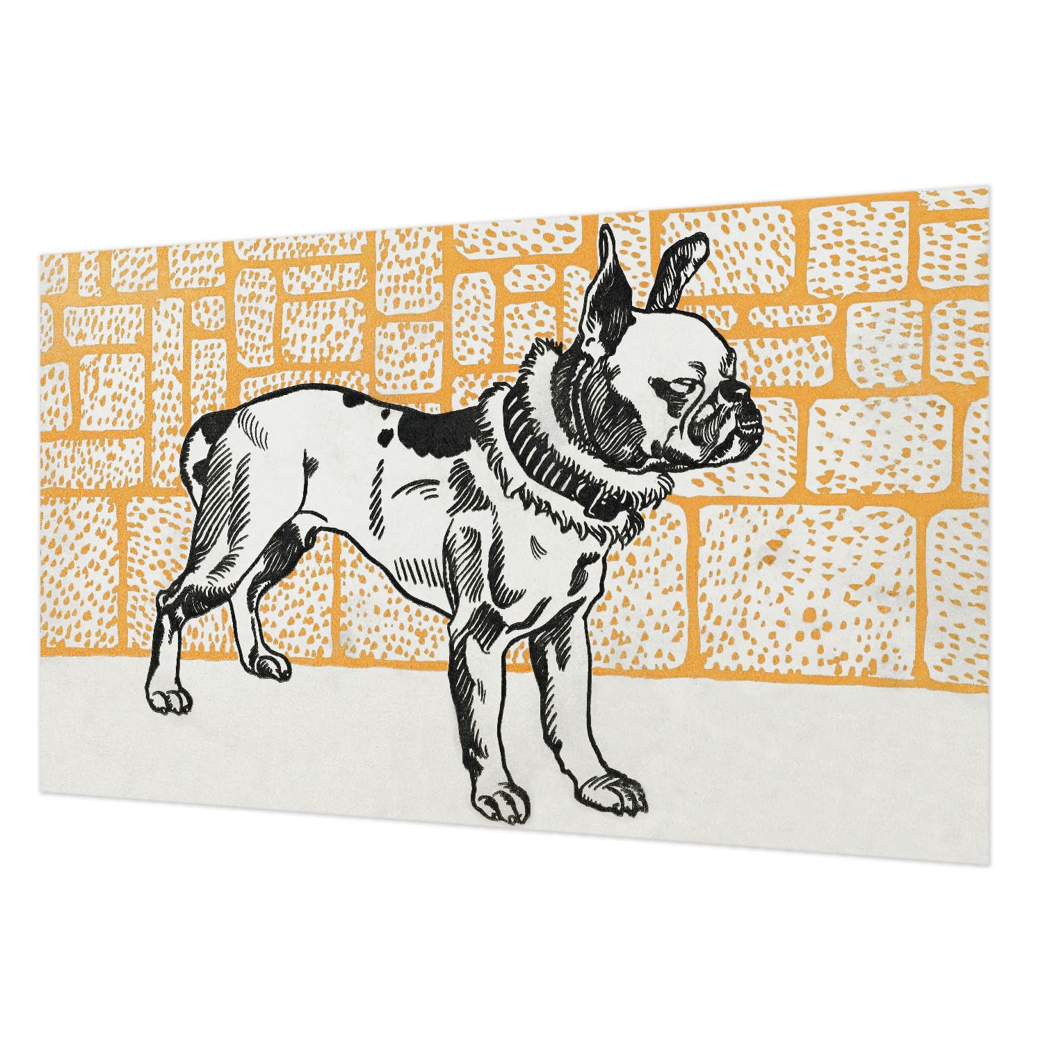 Papier peint de chambre et salon style vintage motif chien rétro 416x254