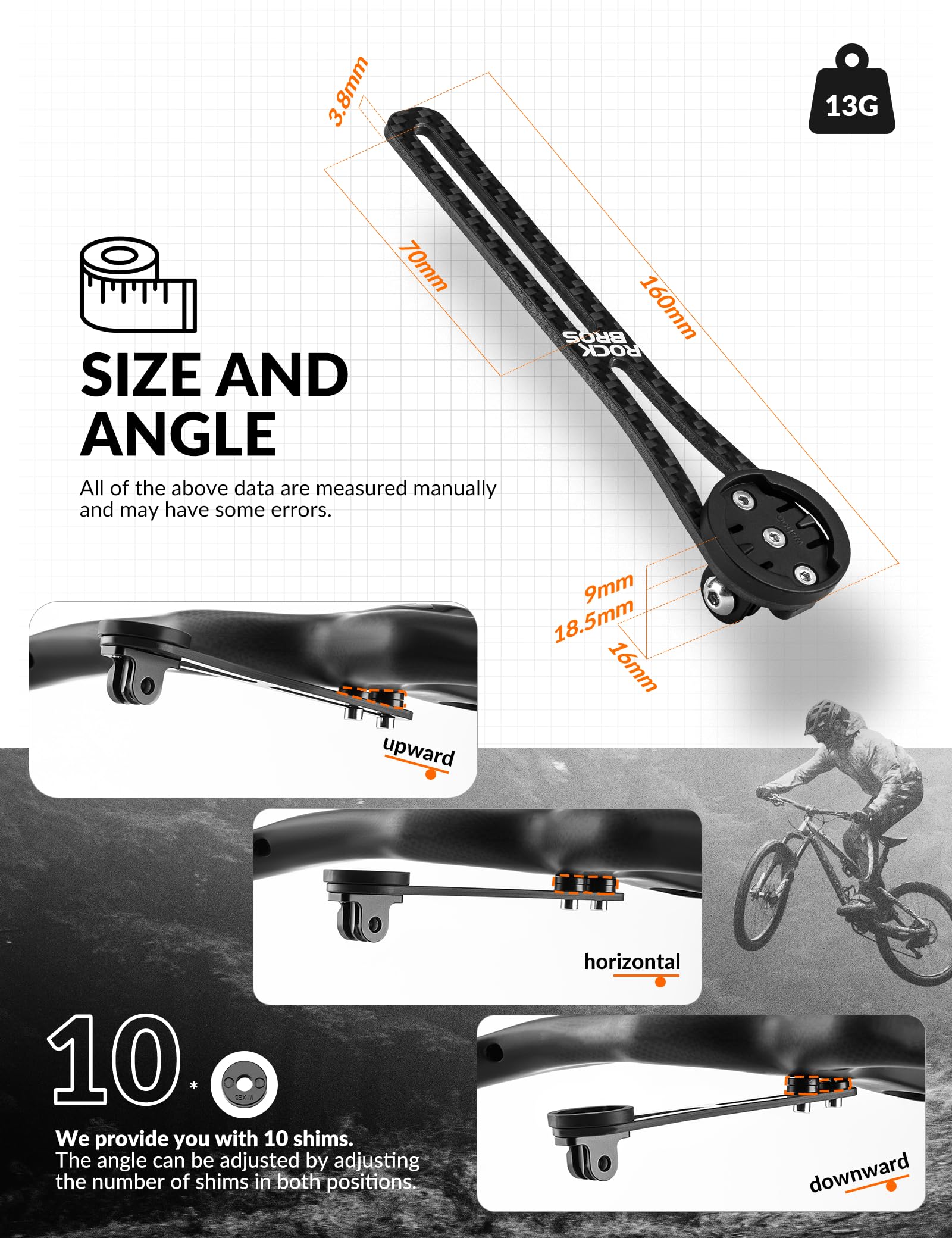 Support réglable pour ordinateur de vélo, support pour GPS, chronomètre, lampe d'extension, outils de cyclisme, VTT, Garmin, Bryton  18