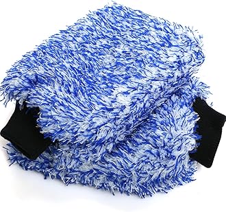 TAKAVU New Car Wash Mitt, 2 Pack Premium Cyclone Microfiber Washing Gloves, Holds Tons of Sudsy Water for Effective Washing, Machine Washable, Lint Free, Scratch Free