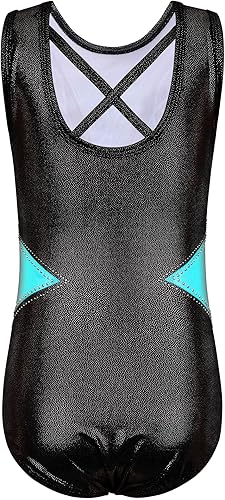 Miniatura 3 de TFJH E Leotardos de gimnasia para niñas, con diamantes brillantes, ropa de danza de ballet, trajes de práctica de una pieza, 3-12 años