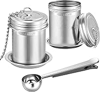 Vista 9 de House Again Infusor de Té (Paquete de 2, Grande + Pequeño), Coladores de Té de Malla Extrafina para Té Suelto, Colador de Té de Acero Inoxidable