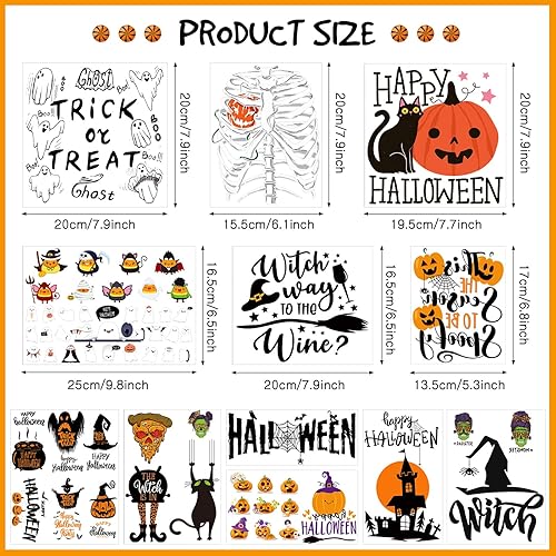 Miniatura 6 de 21 hojas de vinilo de transferencia de calor para Acción de Gracias, Halloween, otoño, vinilo termotransferible a presión para manualidades, ropa,