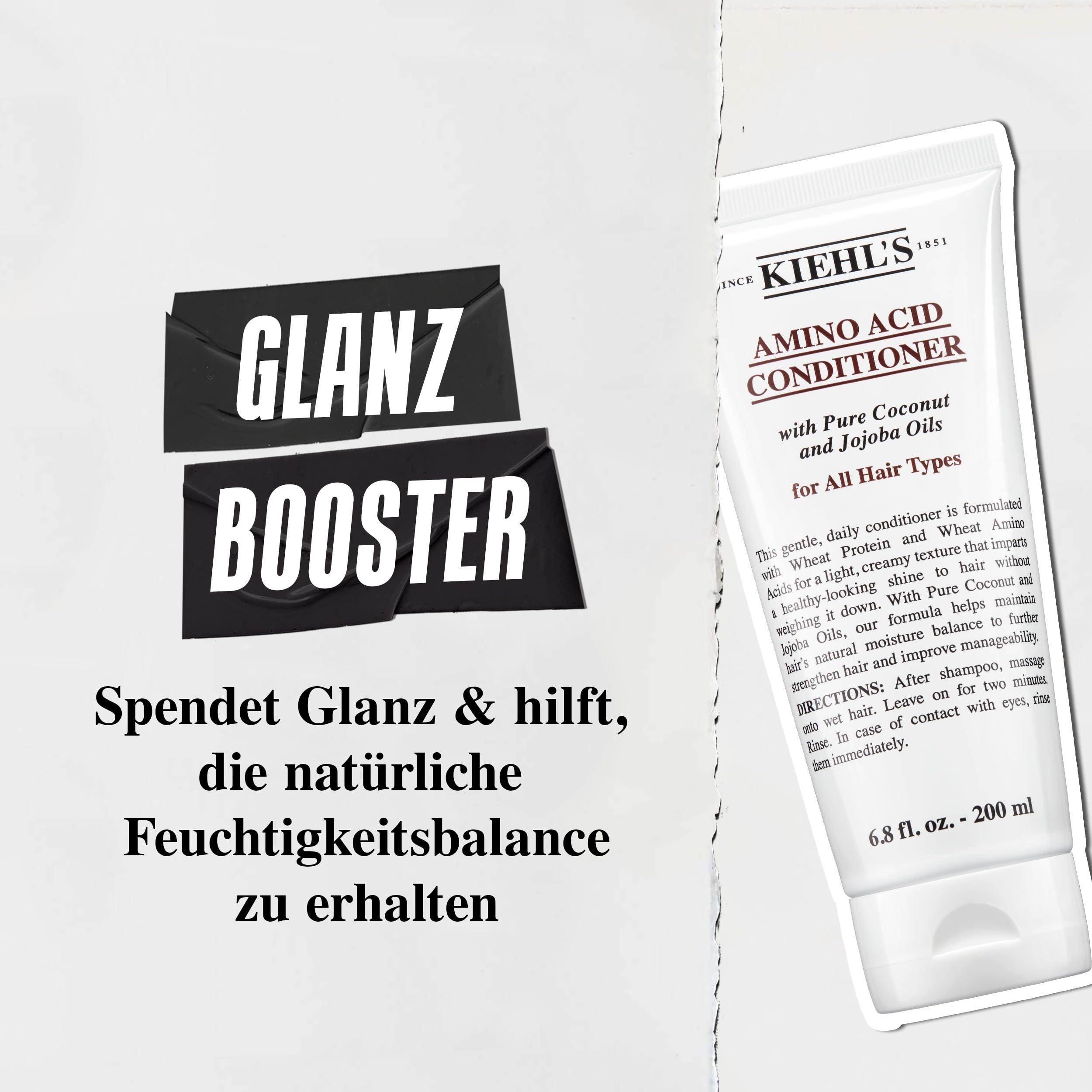 KIEHL'S Amino Acid Conditioner, feuchtigkeitsspendende Pflege-Haarspülung mit Aminosäuren, für starke und gesunde Haare