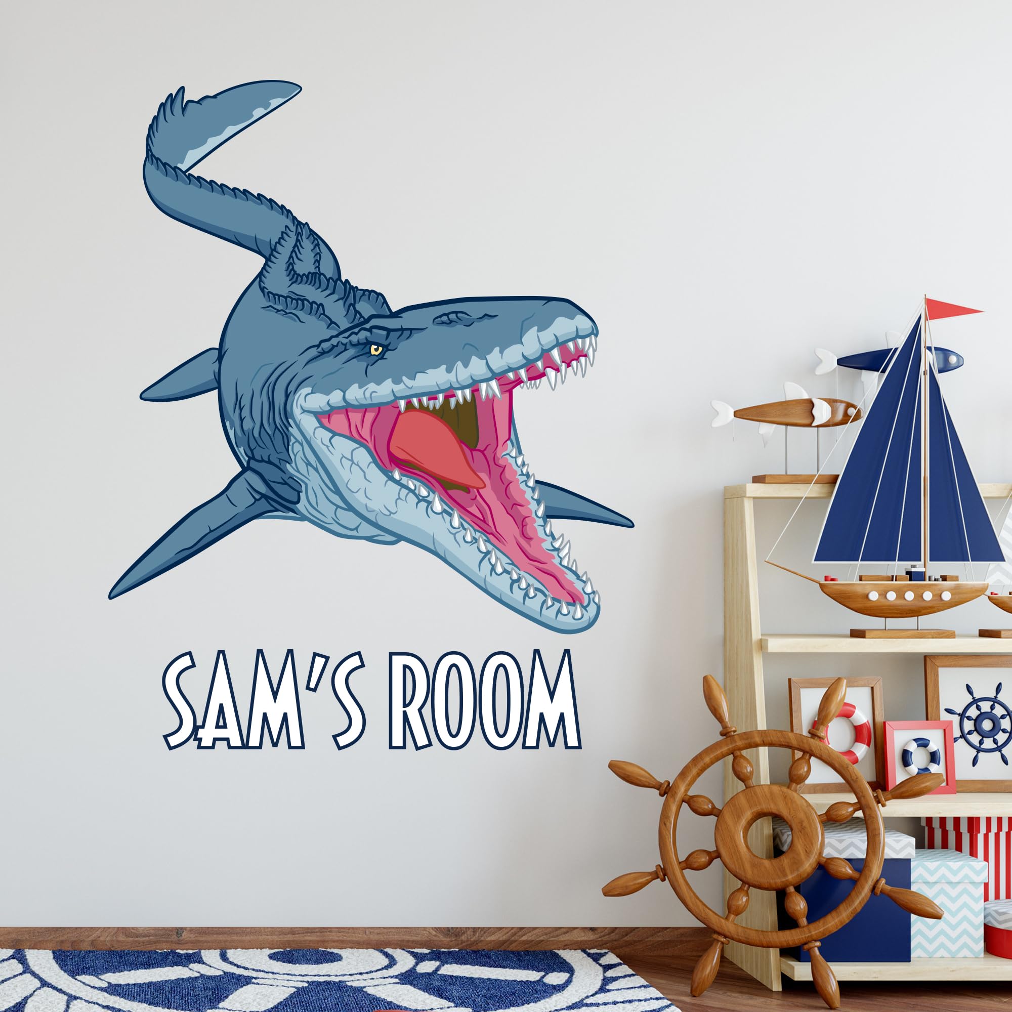 Beautiful Game Jurassic World : Fallen Kingdom Mosasaurus Personalised Dinosaur Wall Mural Vinyl Art Decal Sticker (60Cm)