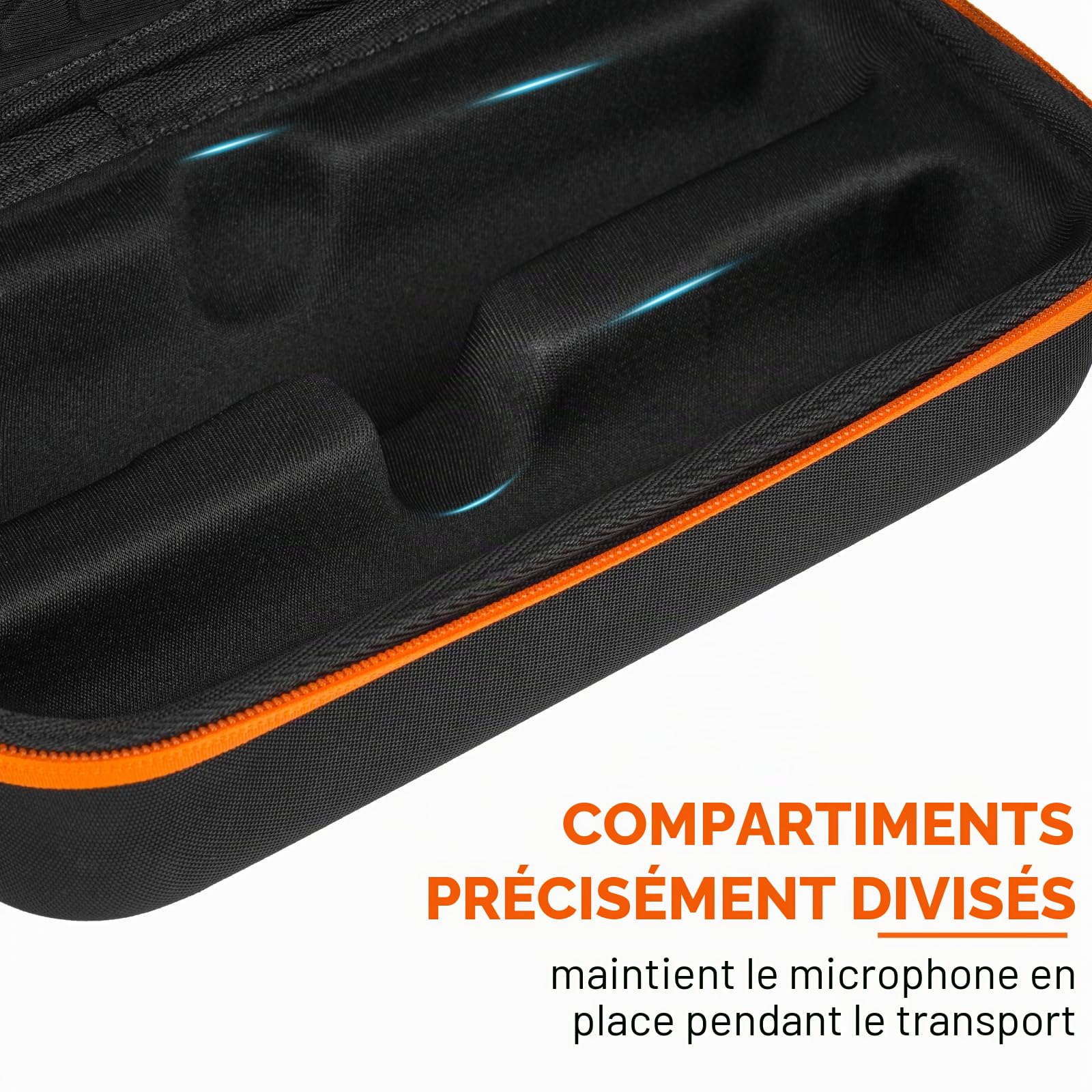 Étui pour microphone sans fil compatible JBL PartyBox – 2 microphones numériques sans fil, sac de rangement portable pour récepteurs, adaptateurs, piles AA, chargeur, noir