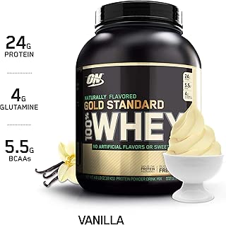 OPTIMUM NUTRITION GOLD STANDARD 100% Whey Protein Powder, Naturally Flavored Vanilla, 4.8 Pound - coolthings.us