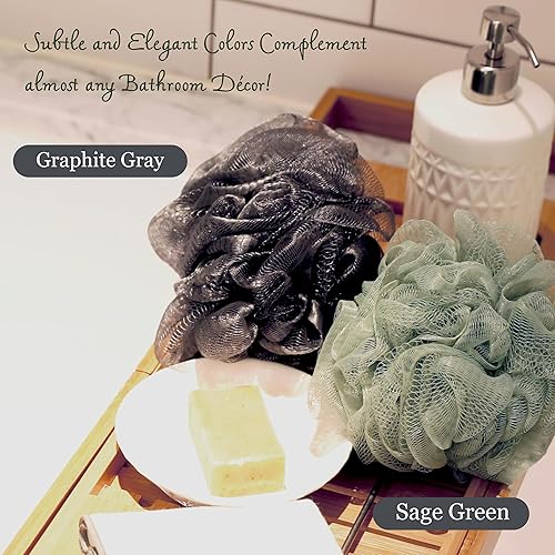 Miniatura 10 de myHomeBody Esponja grande de lufa de 2.47 onzas, exfoliante corporal, esponja de baño, esponja para mujeres, hombres, esponja exfoliante con carbón