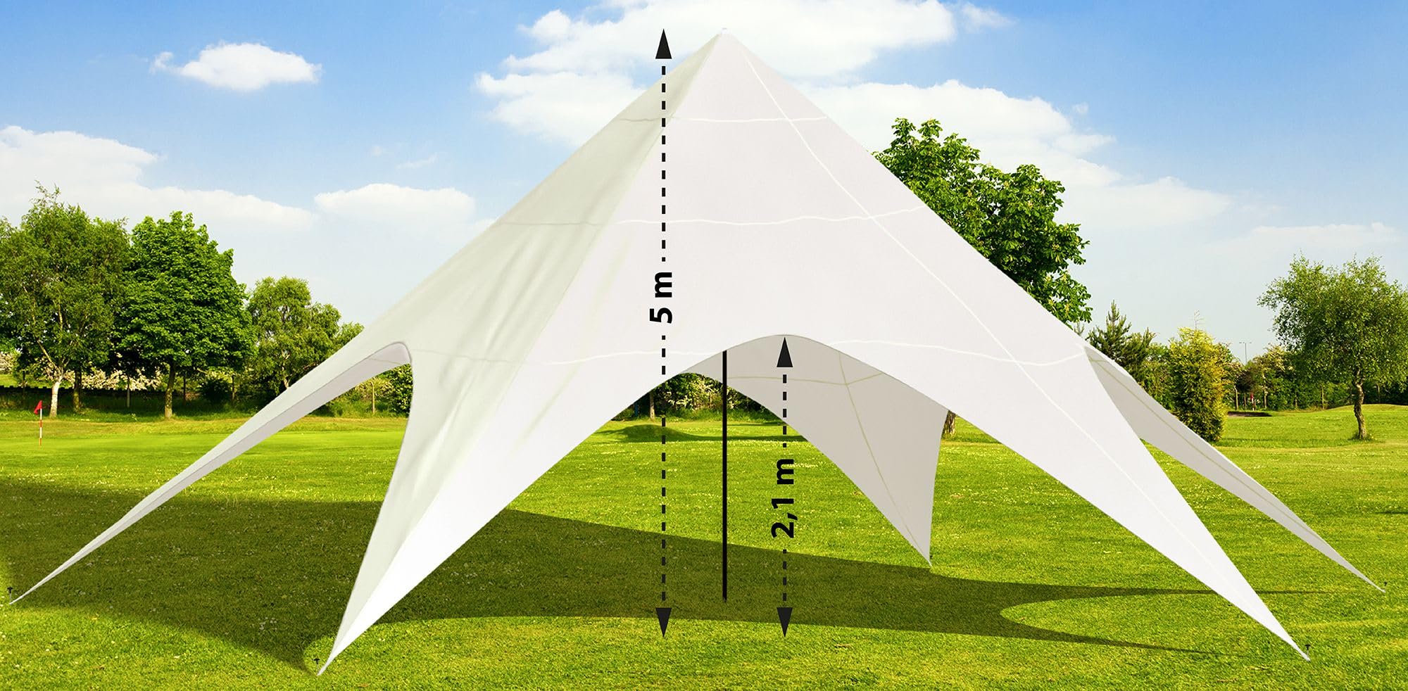 CLP Sternzelt 12 Meter Durchmesser | XXL-Party-Zelt Mit Wasserdichter PU-Beschichtung, Farbe:Creme