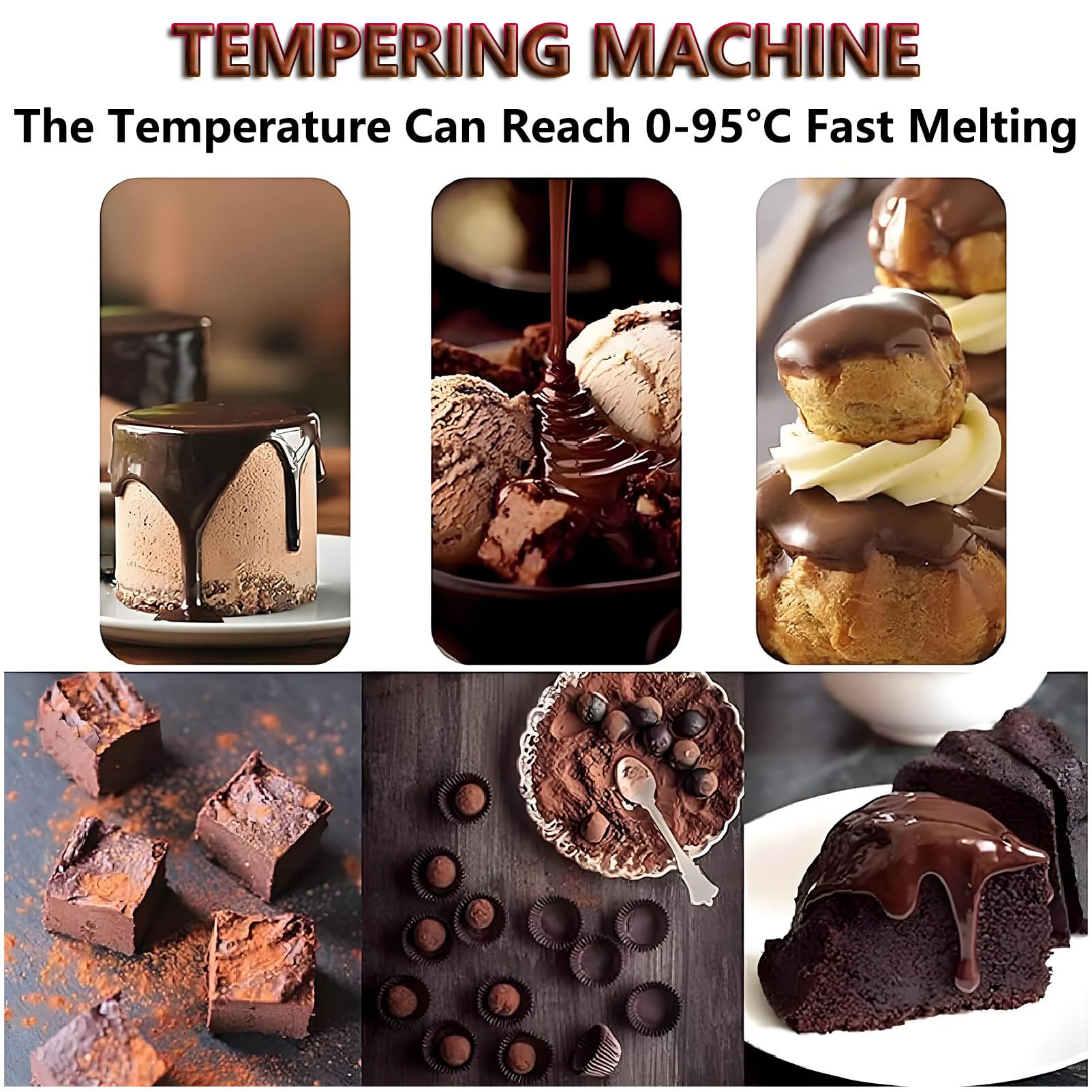 Fondoir à Chocolat Tempéreuse à Chocolat Professionnelle en Acier Inoxydable, Appareil a Fondre Le Chocolat, Réchaud Électrique pour Chocolat, Pâtisserie, Bonbons et Fromage 1pots