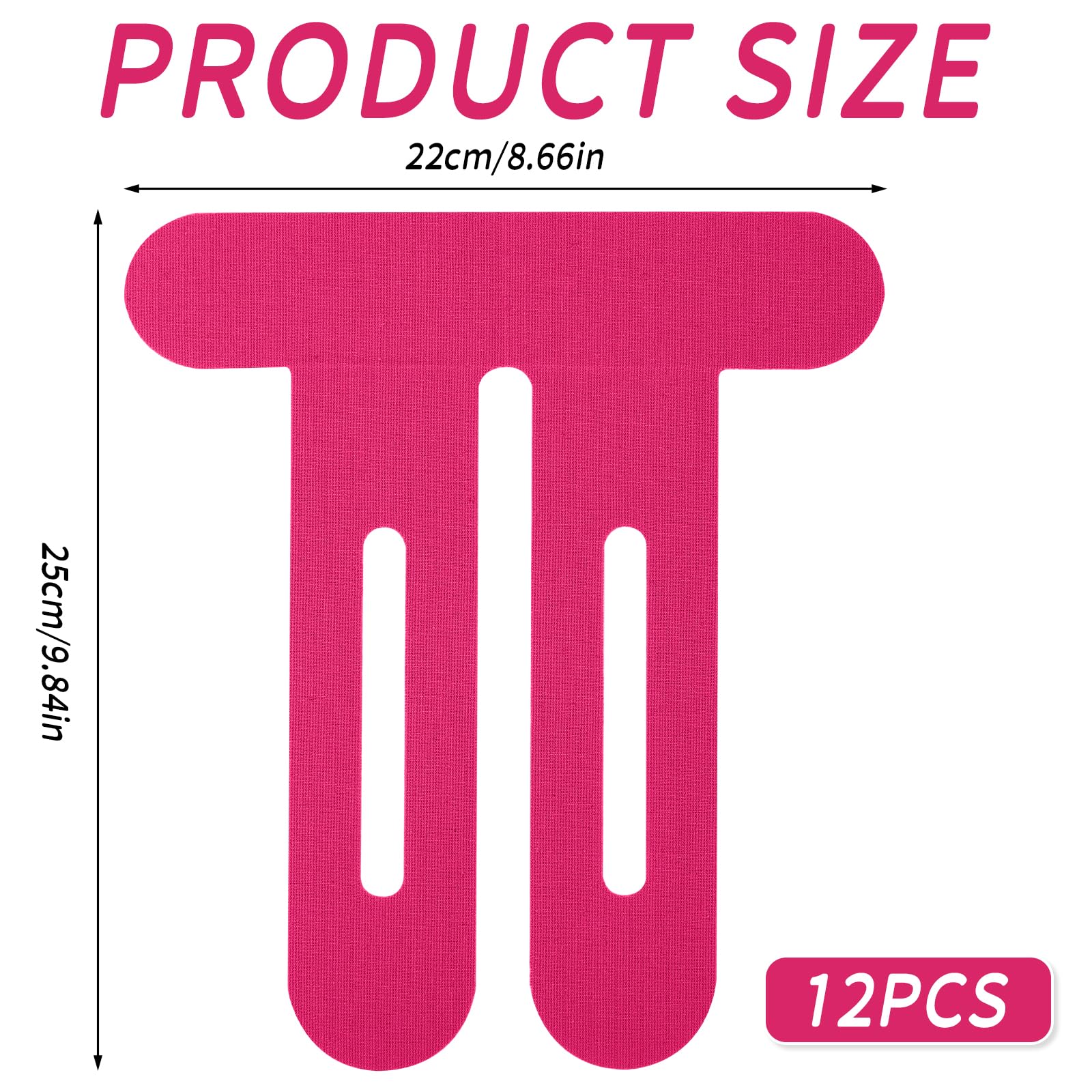 12pcs Precut Kinesiology Tape for Knees, Breathable & Waterproof Knee Support Tape Strips Latex-Free Elastic Athletic Stickers for Knee Comfort, Stability & Muscle Support Patches (Pink)