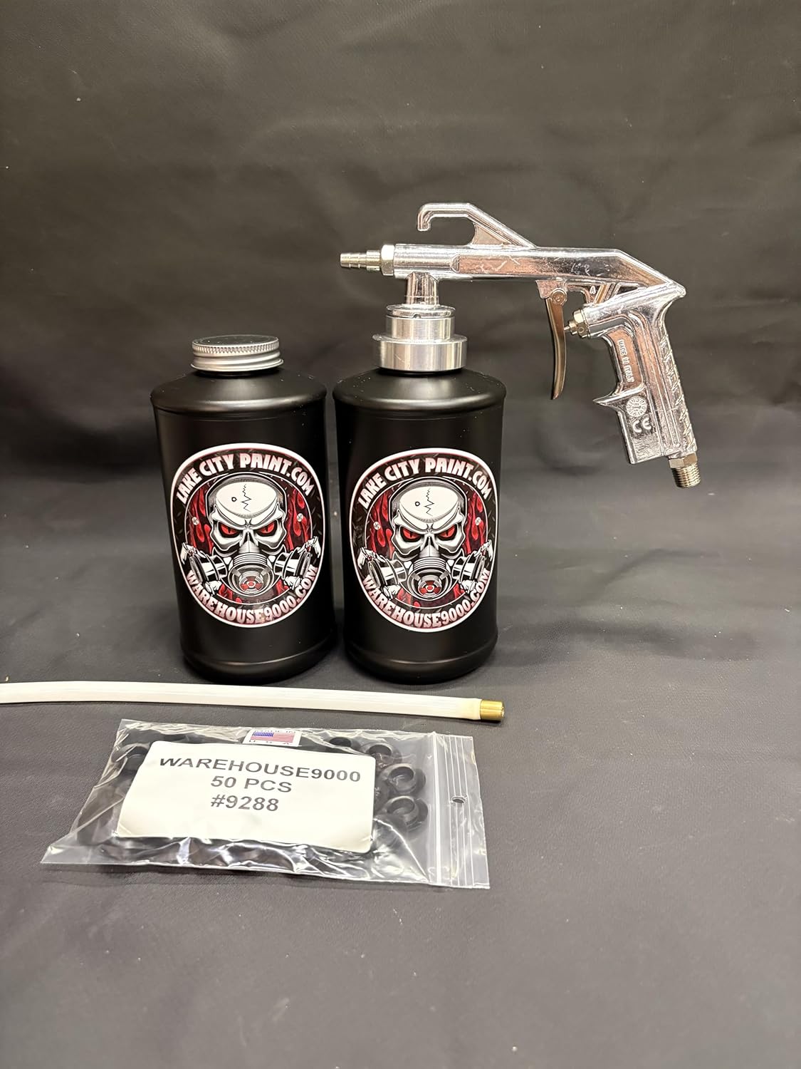 Semi Pro Undercoating Gun, Straight Wand, 2 B Quart Bottles, and 50 Rust Plugs