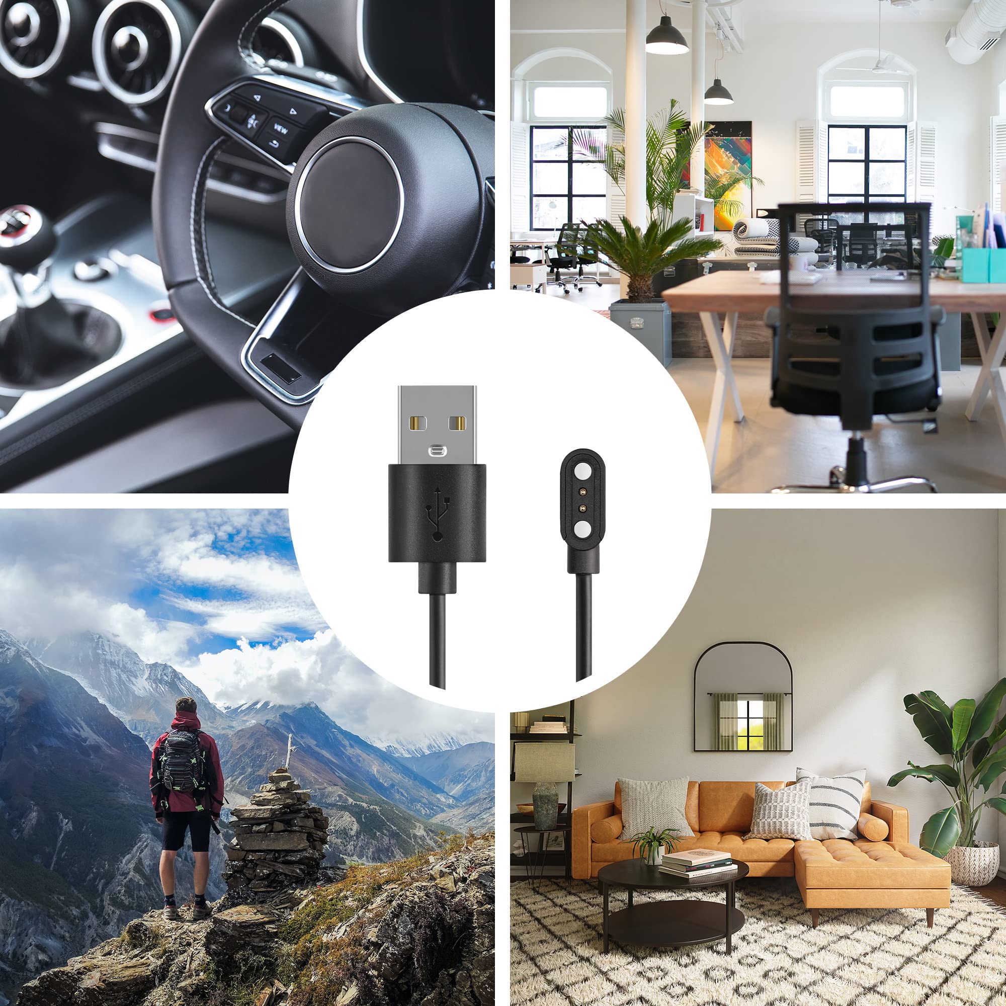 Kwmobile Cavo Caricabatterie Per Polar Verity Sense E OH1 - Cavetto USB Di Ricambio Per Orologio E Sensore Fitness