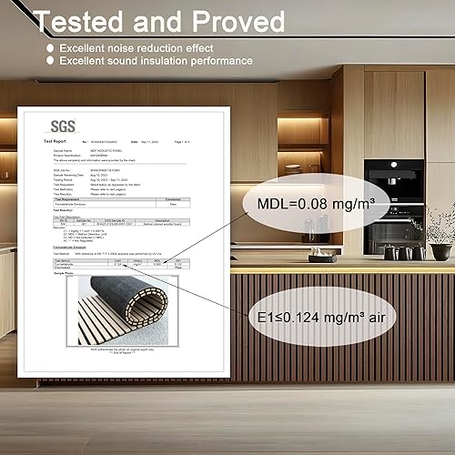 Miniatura 2 de Paneles de pared acústicos de madera de 94.5 x 23.6 pulgadas, paneles de pared flexibles 3D insonorizados, paredes de listones de madera para