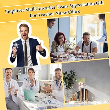 Liliaafar 48 Pcs Funny Employee Appreciation Awards Gifts Bulk Small Acrylic Appreciation Awards Trophies Small Team Gifts for Teacher Nurse Office Coworker Staff Recognition(Employee Star)