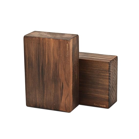 Retailmonk Wooden Yoga Block, Pure Wood Handstand Block, Support Brick