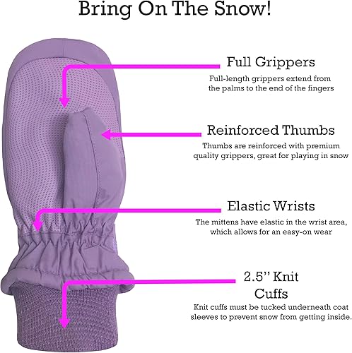 Miniatura 5 de N'Ice Caps - Mitones impermeables para niños, con aislamiento Thinsulate para clima frío